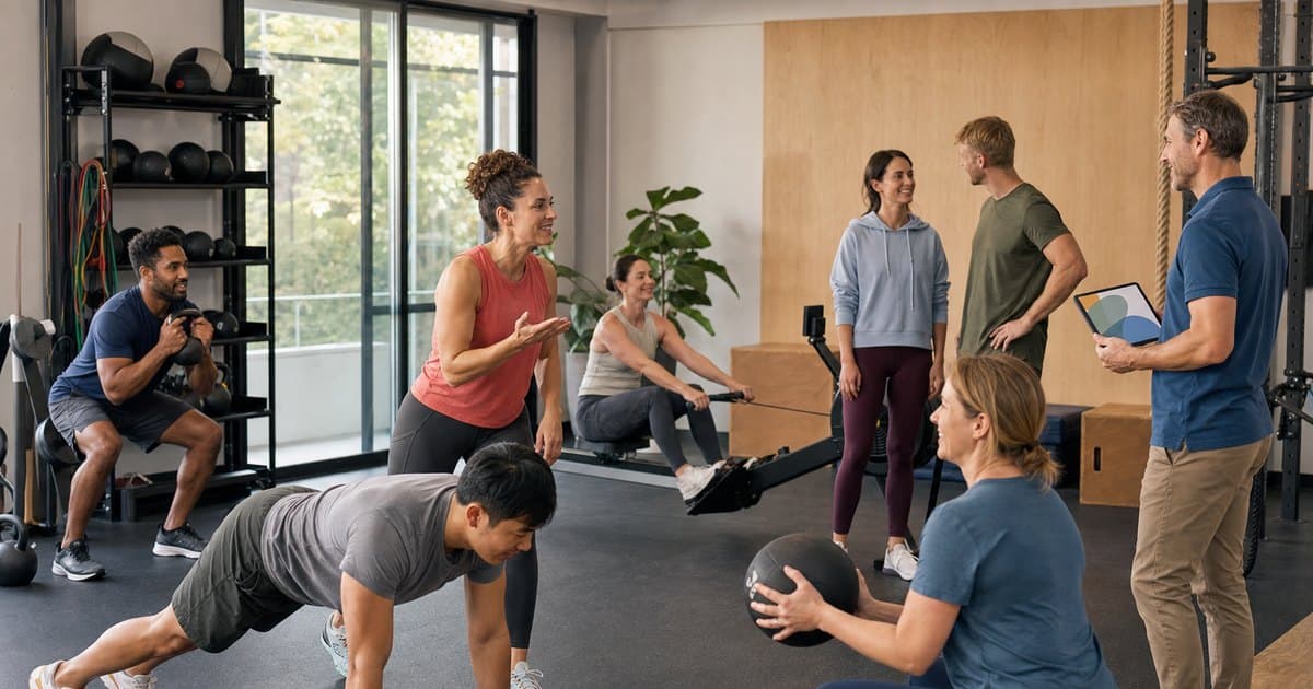 Gym owner managing drop-in bookings from a tablet.