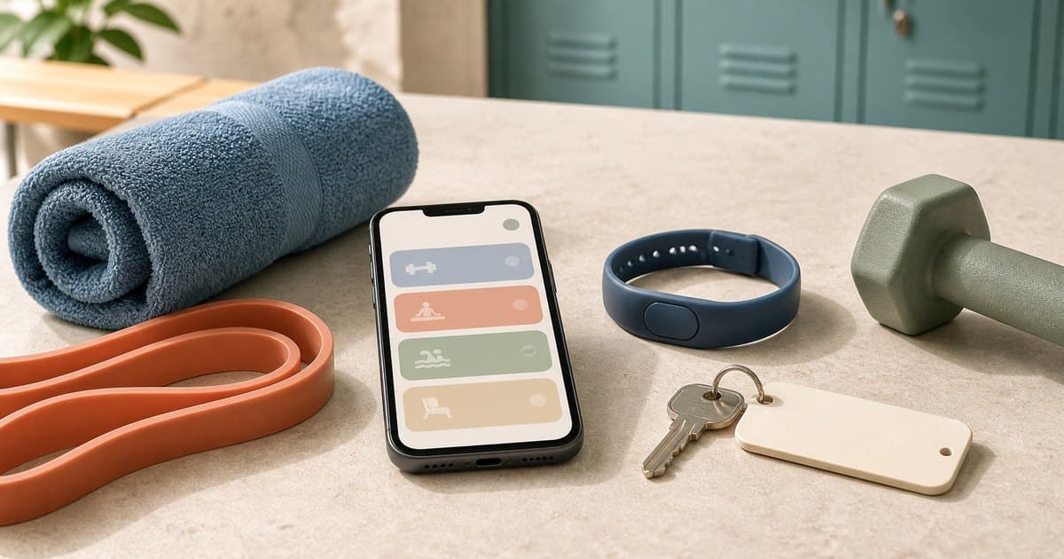 Athlete entering a modern gym booking a single entry via smartphone.