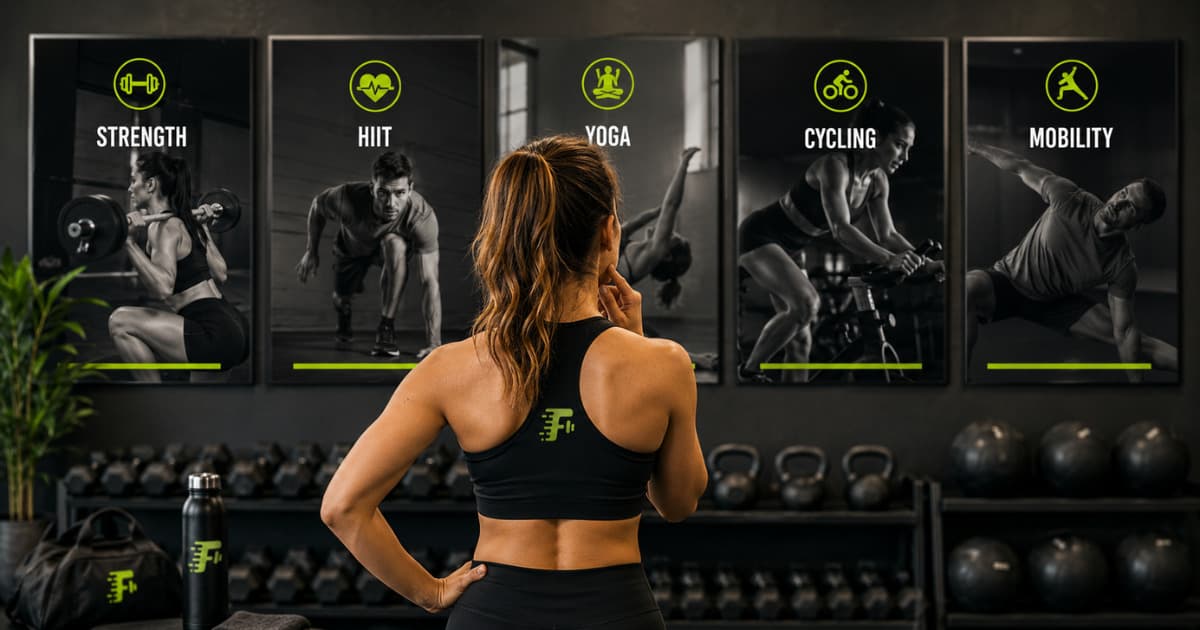 Person comparing different fitness classes before choosing the best fit.