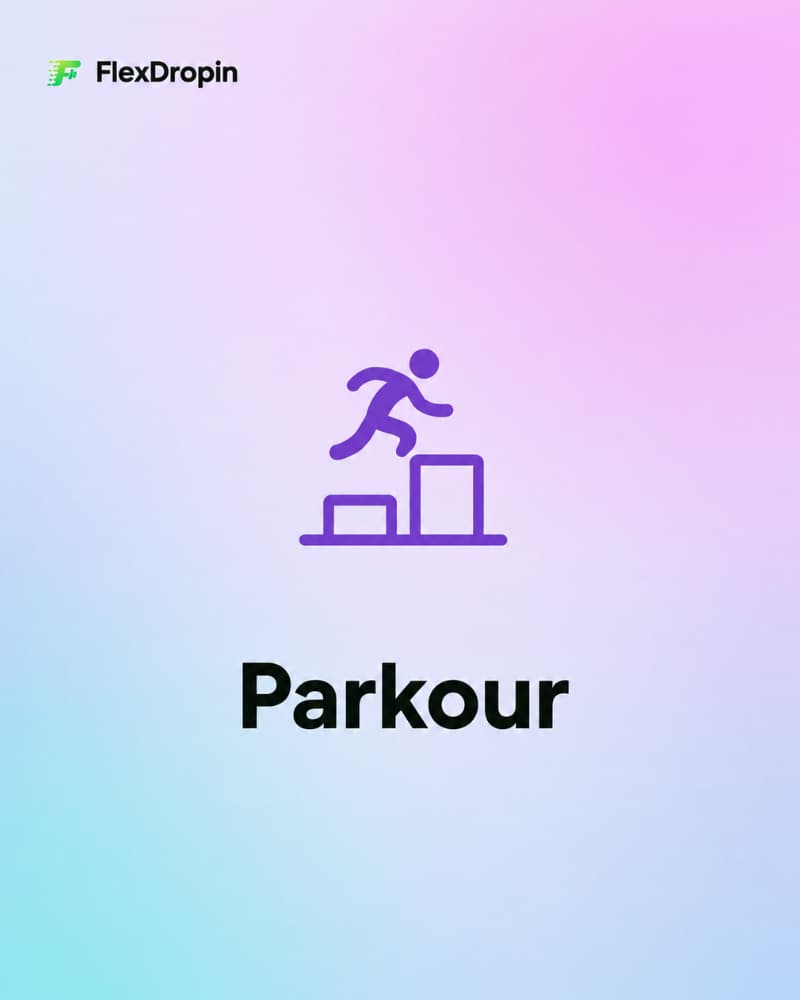 Drop-in Parkour — ambiente e attrezzatura